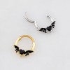 GOTHIC BAT WING BLACK HEART HINGED SEPTUM CLICKER RING 316L SURGICAL STEEL GOTHIC BAT WING BLACK HEART HINGED SEPTUM CLICKER RING 316L SURGICAL STEEL